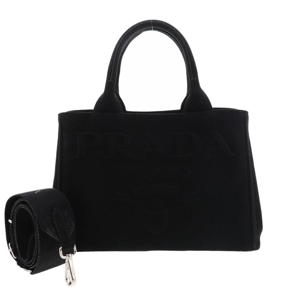 PRADA Canapa Shoulder Bag Messenger Black - Picture 1 of 6